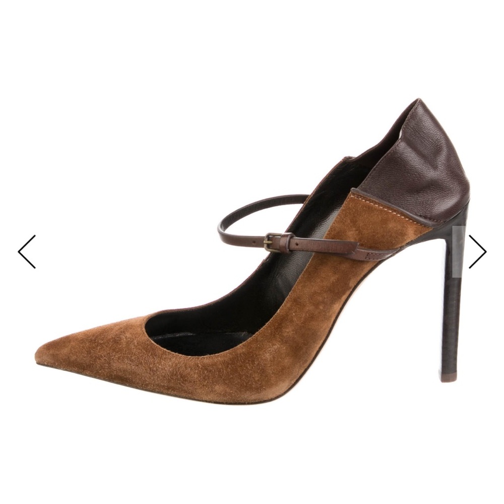 Saint Laurent Brown Suede Heels